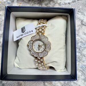 Invicta Gold and Silver Crystal Flower Watch